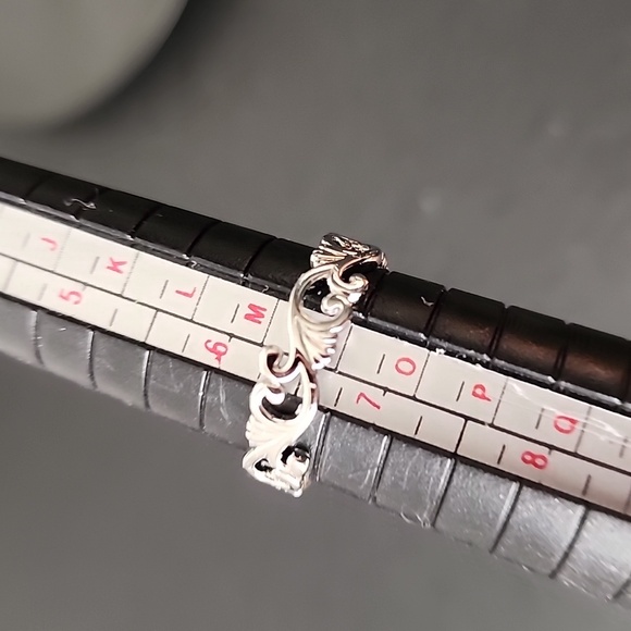 White Gold Filled Scroll Vine Ring New - Picture 7 of 8